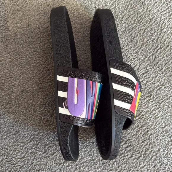 Adidas Adilette Pride Colorful Slide Sandals. Multi-Color. Size 12 - Picture 4 of 11